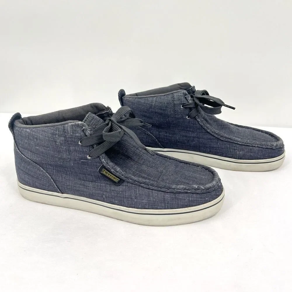 Lugz Men's Strider 2 Moc Toe Navy Blue Denim Canvas Chukka Sneaker Size 8